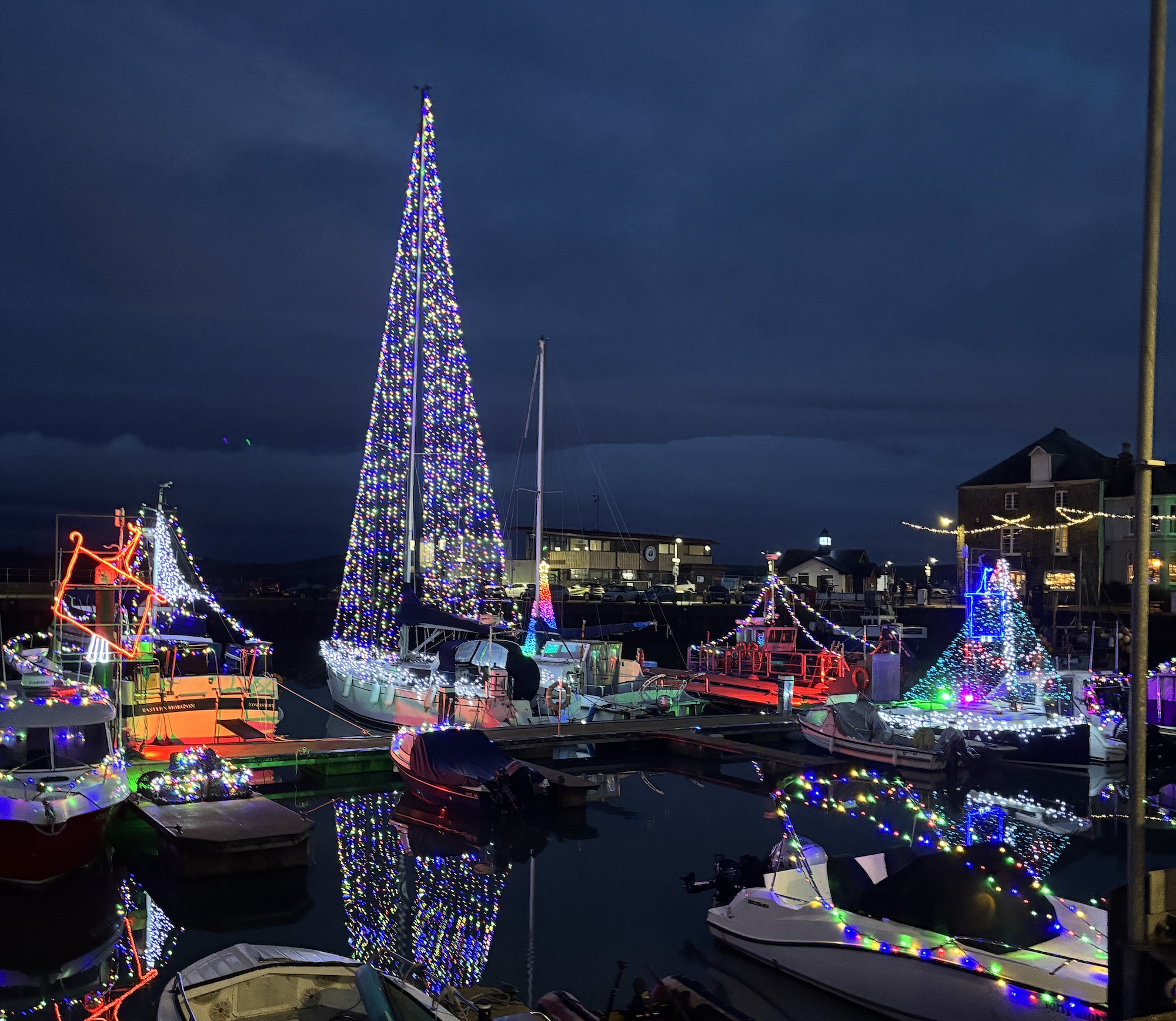 padstow harbour christmas lights